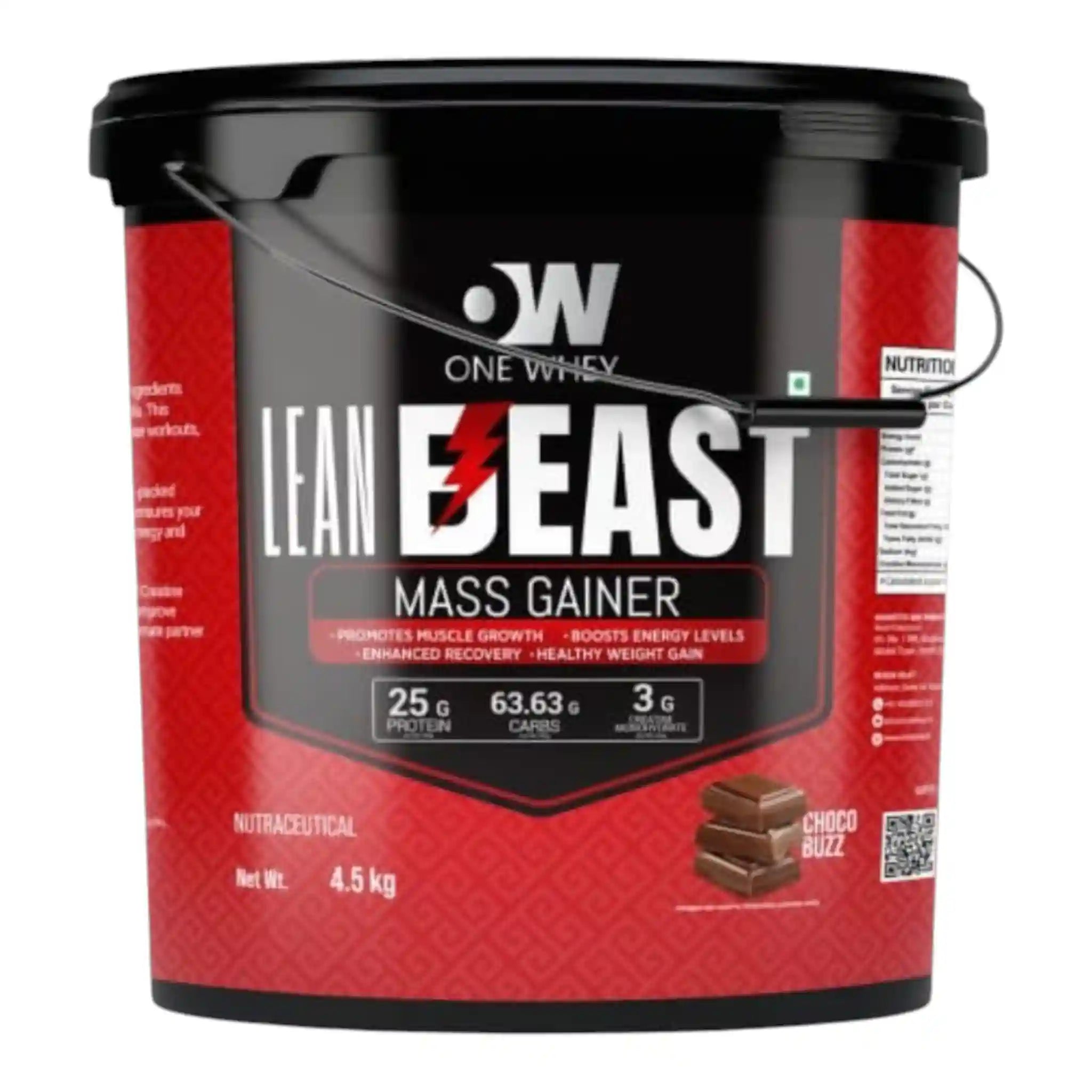 One Whey Lean Beast Mass Gainer – Choco Buzz | 4.5 kg | 25g Protein
