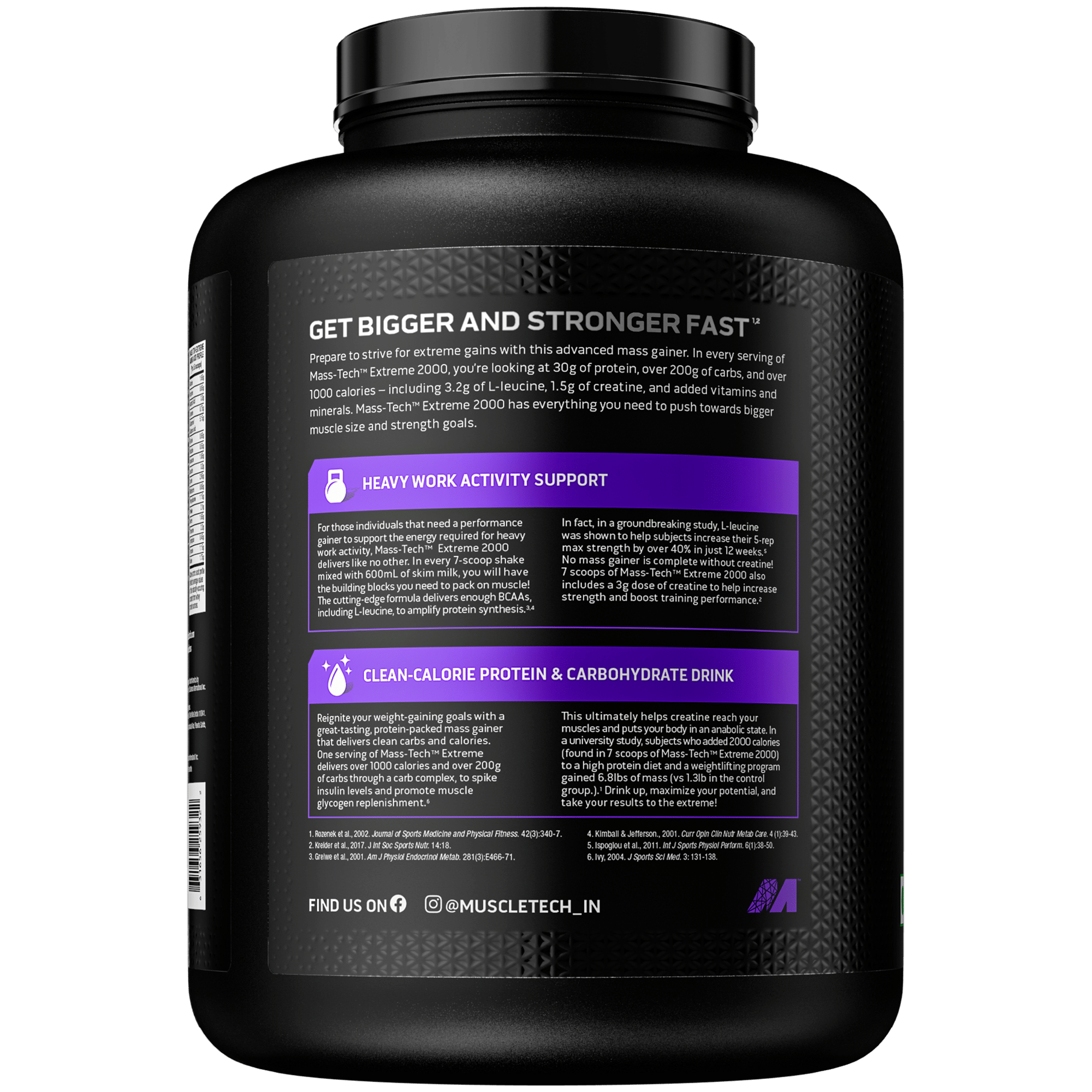 MuscleTech MassTech Extreme 2000 Veg Mass Gainer – Triple Chocolate Brownie | 3kg (10 Servings)