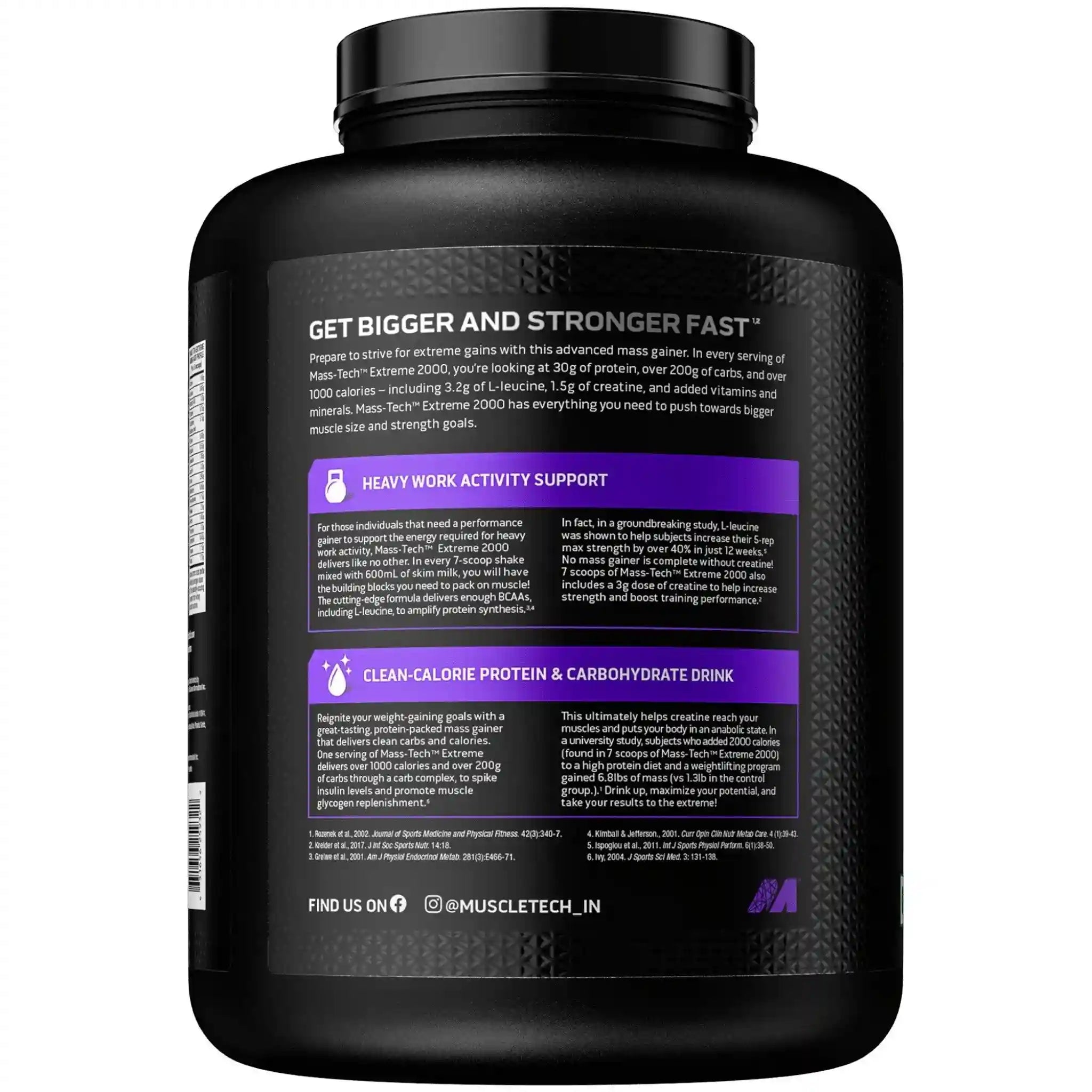 Buy MuscleTech MassTech Extreme 2000 Veg Mass Gainer Triple Chocolate Brownie 3kg. 30g protein, 1075 kcal & 1.5g creatine. Vegetarian. 10 servings