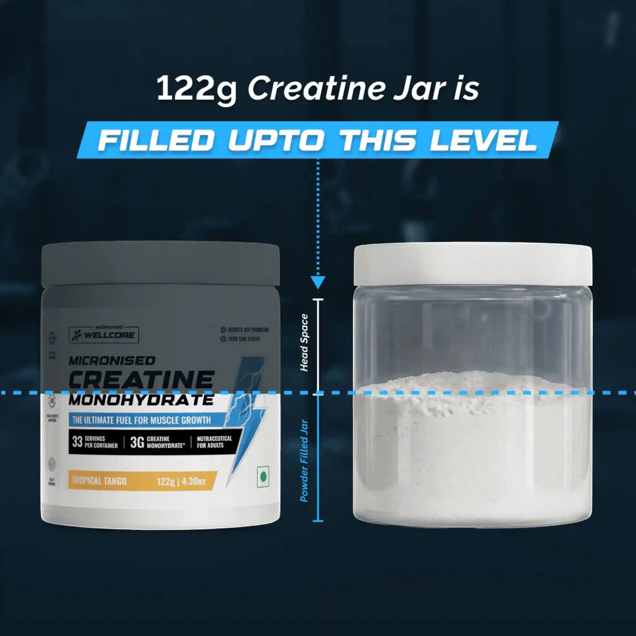 Wellcore Creatine Supplement with 3g Creatine Per Serving