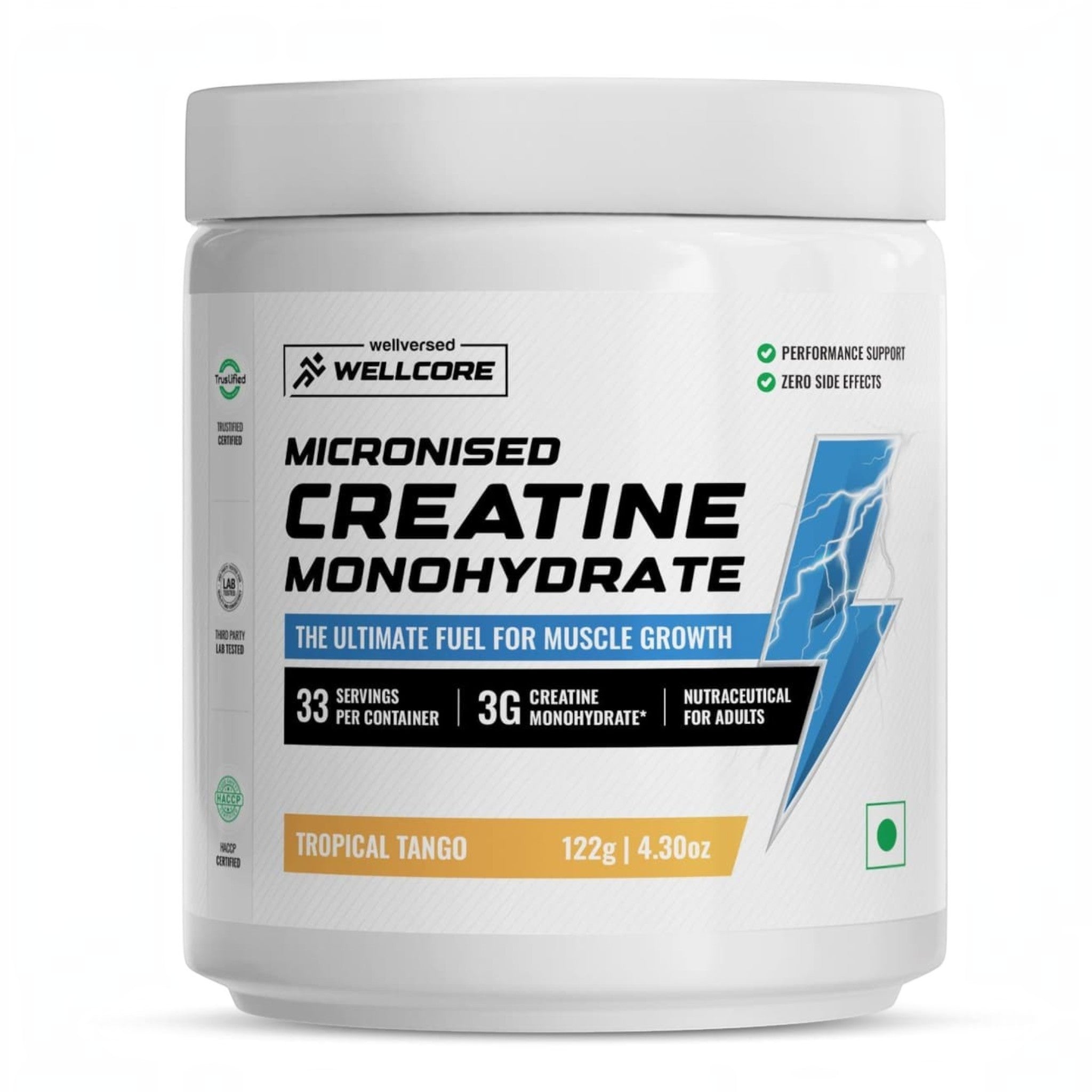 Wellcore Micronised Creatine Monohydrate 122g Tropical Tango Front View
